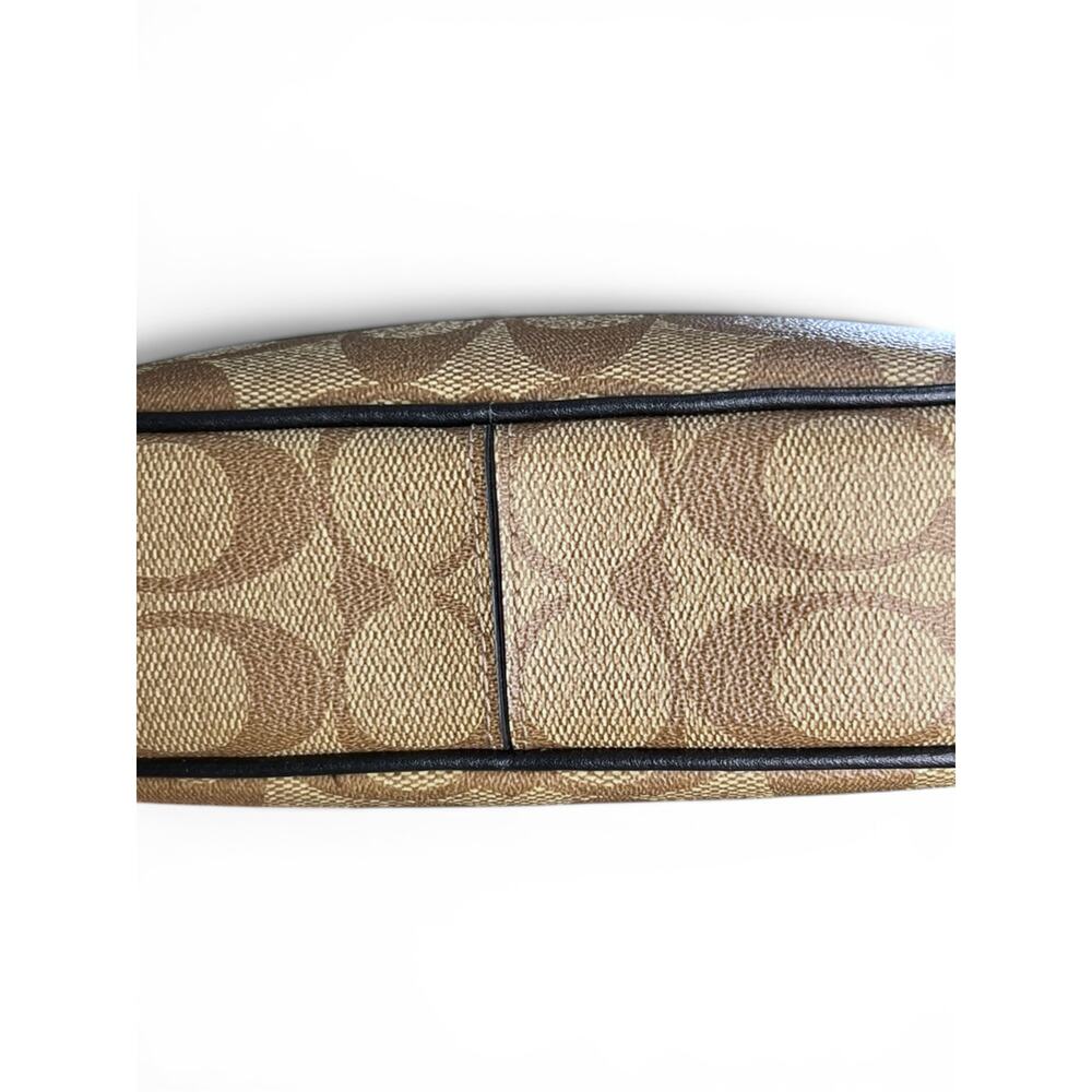 Coach Mini Jamie Camera Bag Signature Canvas Khaki Black EUC - Picture 6 of 13